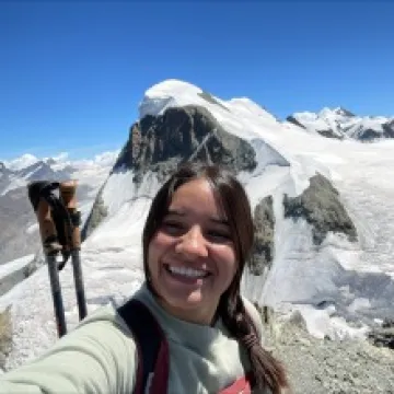 Jennifer at the top of mountain